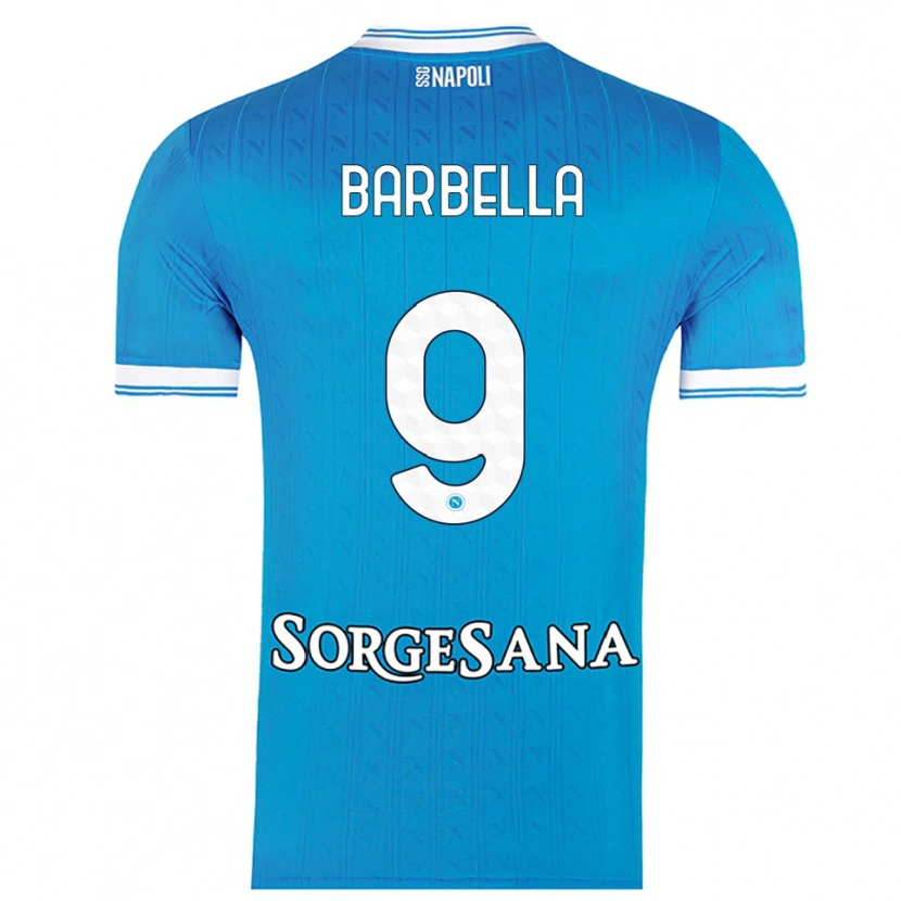Danxen Børn Michele Barbella #9 Lyseblå Hvid Hjemmebane Spillertrøjer 2025/26 Trøje T-Shirt