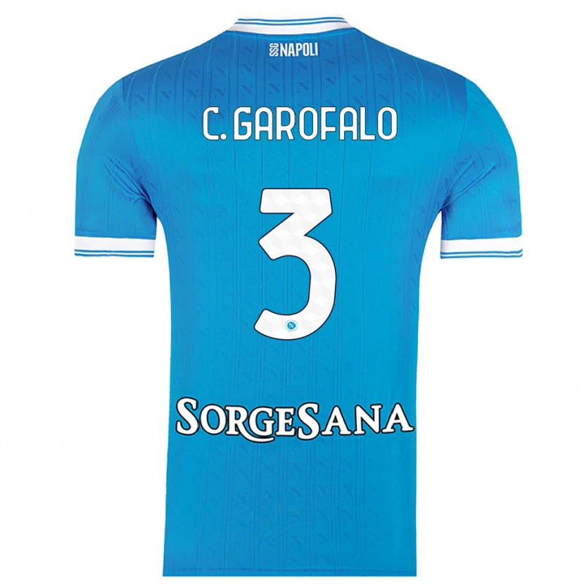 Danxen Børn Christian Garofalo #3 Lyseblå Hvid Hjemmebane Spillertrøjer 2025/26 Trøje T-Shirt