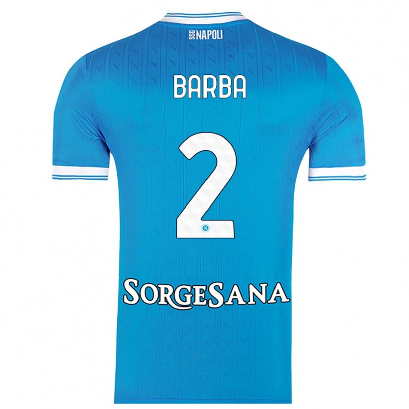 Danxen Børn Benedetto Barba #2 Lyseblå Hvid Hjemmebane Spillertrøjer 2025/26 Trøje T-Shirt