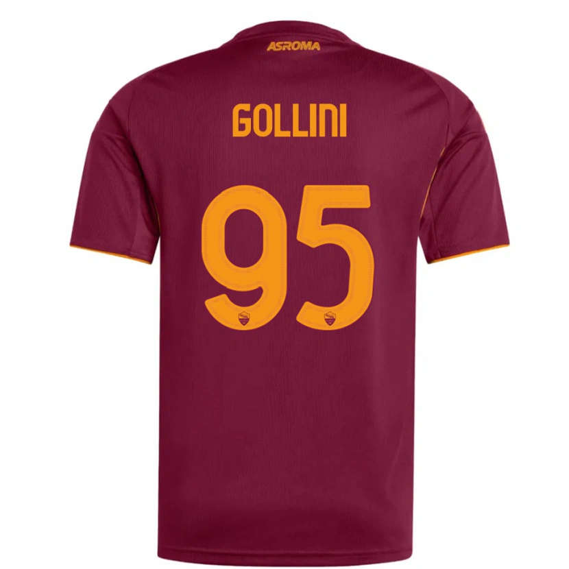 Danxen Børn Pierluigi Gollini #95 Burgunder Orange Hjemmebane Spillertrøjer 2025/26 Trøje T-Shirt