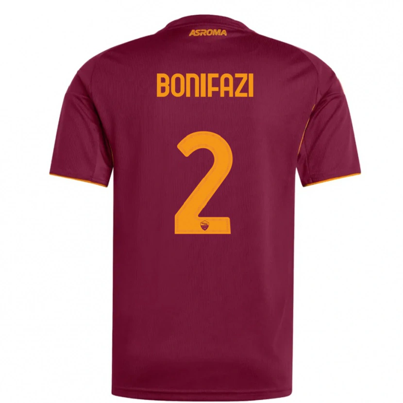 Danxen Børn Giampaolo Bonifazi #2 Burgunder Orange Hjemmebane Spillertrøjer 2025/26 Trøje T-Shirt