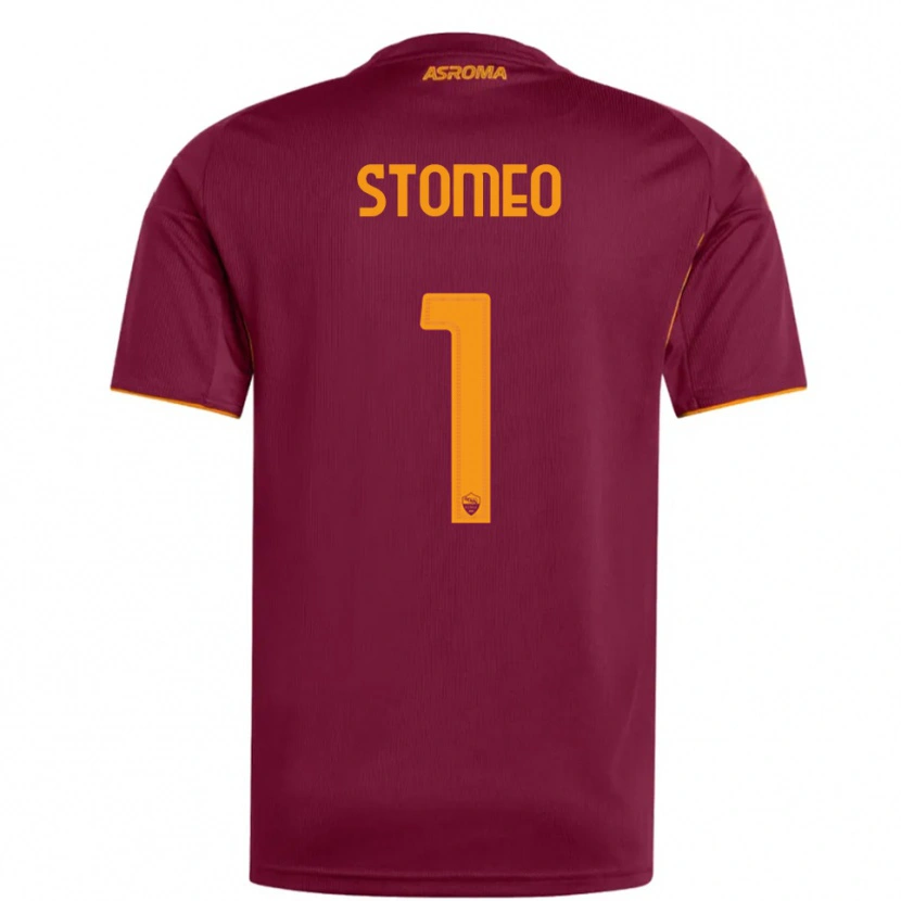 Danxen Børn Giorgio Stomeo #1 Burgunder Orange Hjemmebane Spillertrøjer 2025/26 Trøje T-Shirt