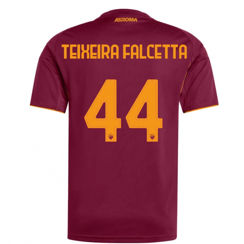 Danxen Børn Pietro Teixeira Falcetta #44 Burgunder Orange Hjemmebane Spillertrøjer 2025/26 Trøje T-Shirt