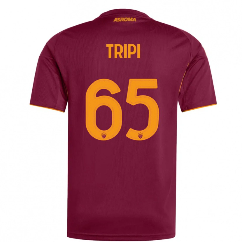 Danxen Børn Filippo Tripi #65 Burgunder Orange Hjemmebane Spillertrøjer 2025/26 Trøje T-Shirt