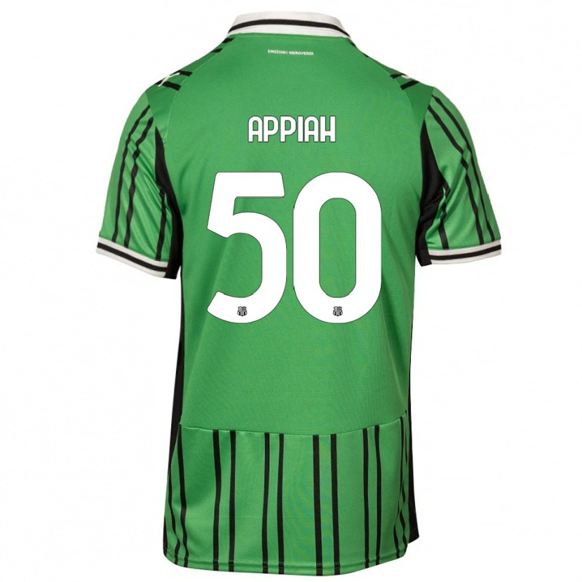 Danxen Børn Lorenzo Appiah #50 Grøn Sort Hjemmebane Spillertrøjer 2025/26 Trøje T-Shirt