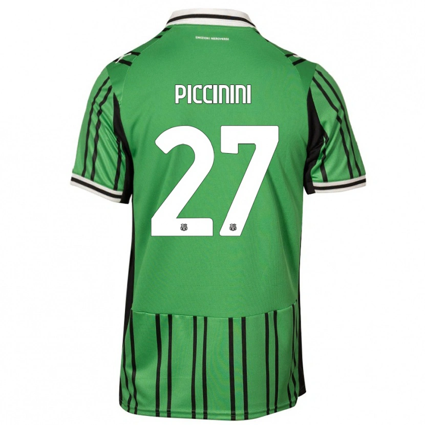 Danxen Børn Stefano Piccinini #27 Grøn Sort Hjemmebane Spillertrøjer 2025/26 Trøje T-Shirt