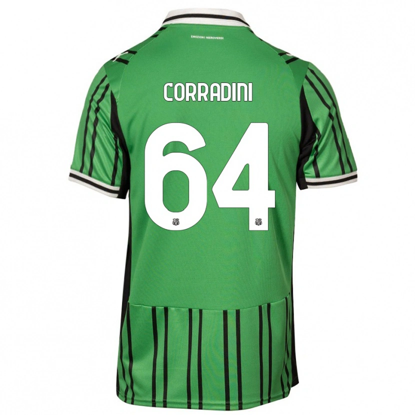 Danxen Børn Francesco Corradini #64 Grøn Sort Hjemmebane Spillertrøjer 2025/26 Trøje T-Shirt