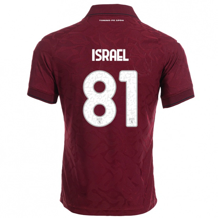 Danxen Børn Franco Israel #81 Burgunder Hvid Hjemmebane Spillertrøjer 2025/26 Trøje T-Shirt