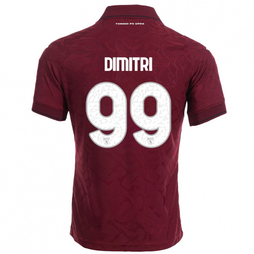 Danxen Børn Matteo Dimitri #99 Burgunder Hvid Hjemmebane Spillertrøjer 2025/26 Trøje T-Shirt