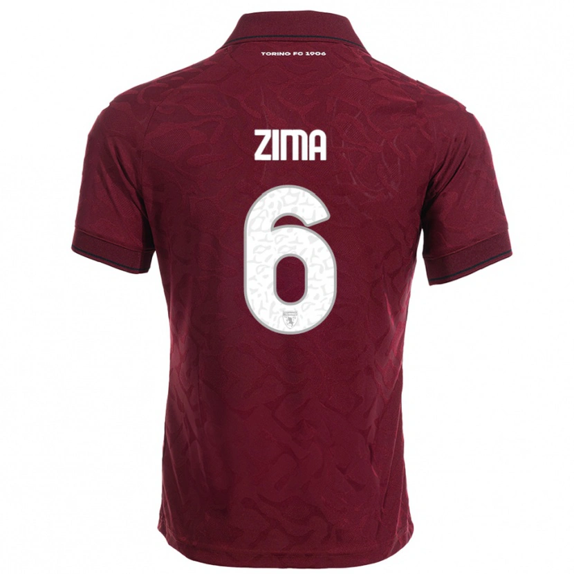 Danxen Børn David Zima #6 Burgunder Hvid Hjemmebane Spillertrøjer 2025/26 Trøje T-Shirt