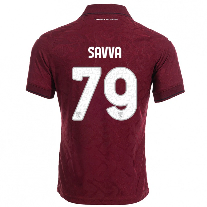 Danxen Børn Zanos Savva #79 Burgunder Hvid Hjemmebane Spillertrøjer 2025/26 Trøje T-Shirt
