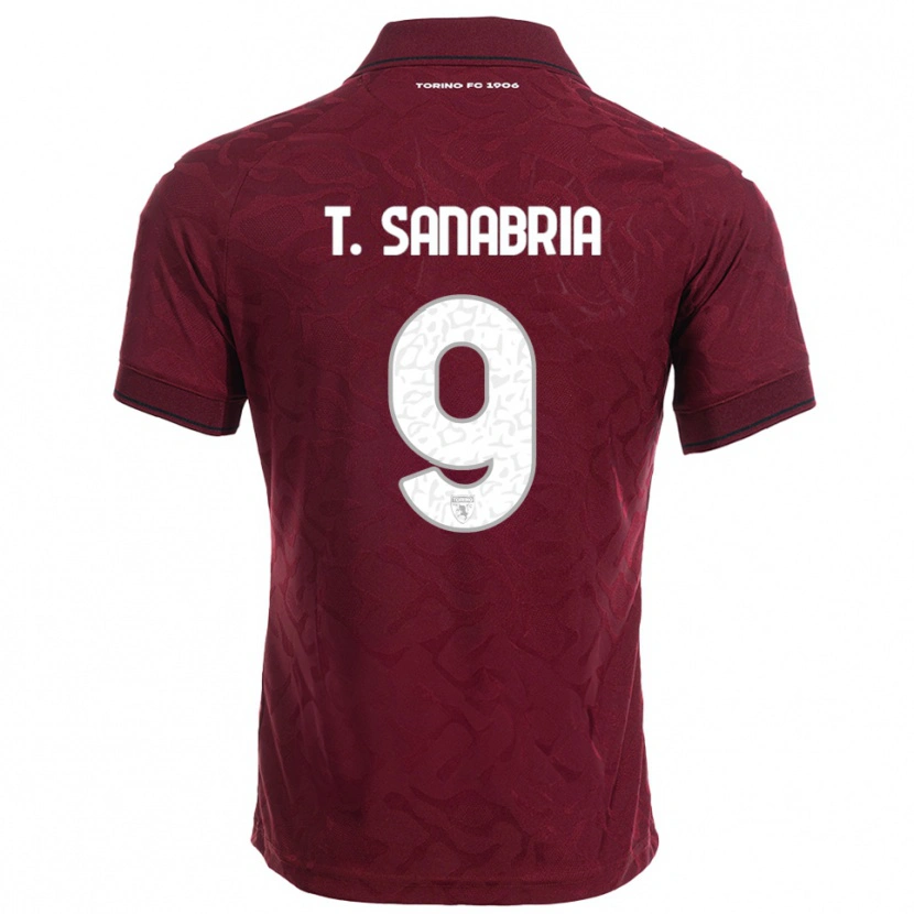 Danxen Børn Antonio Sanabria #9 Burgunder Hvid Hjemmebane Spillertrøjer 2025/26 Trøje T-Shirt