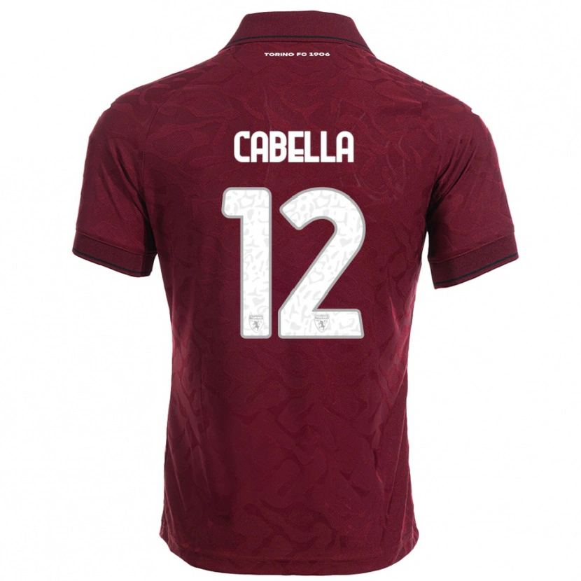 Danxen Børn Matteo Cabella #12 Burgunder Hvid Hjemmebane Spillertrøjer 2025/26 Trøje T-Shirt