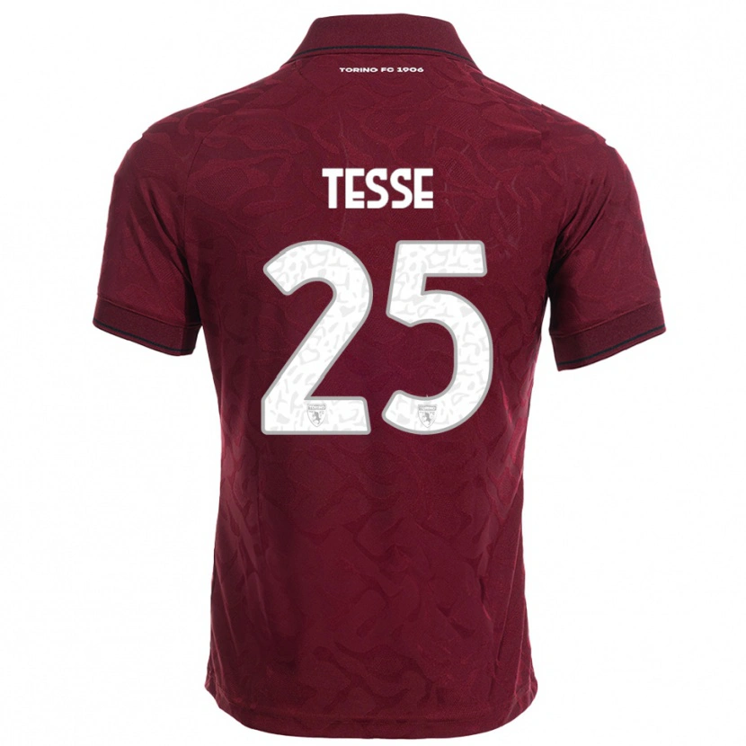 Danxen Børn Manuela Tesse #25 Burgunder Hvid Hjemmebane Spillertrøjer 2025/26 Trøje T-Shirt