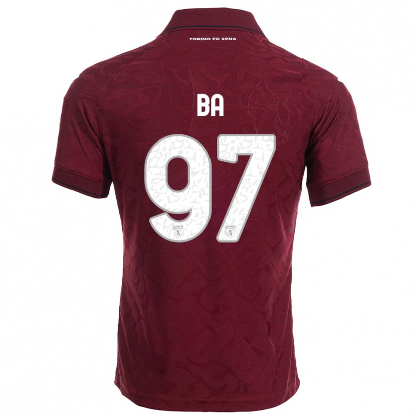 Danxen Børn El-Hadji Ba #97 Burgunder Hvid Hjemmebane Spillertrøjer 2025/26 Trøje T-Shirt