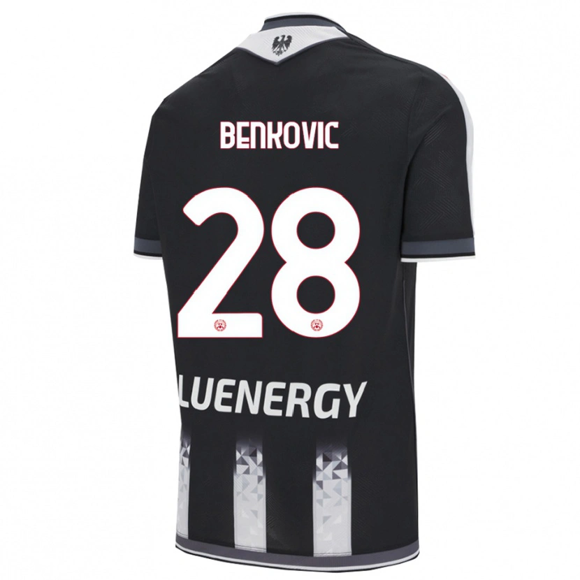 Danxen Børn Filip Benkovic #28 Sort Hvid Hjemmebane Spillertrøjer 2025/26 Trøje T-Shirt