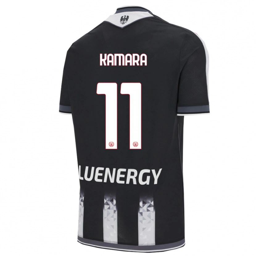 Danxen Børn Hassane Kamara #11 Sort Hvid Hjemmebane Spillertrøjer 2025/26 Trøje T-Shirt