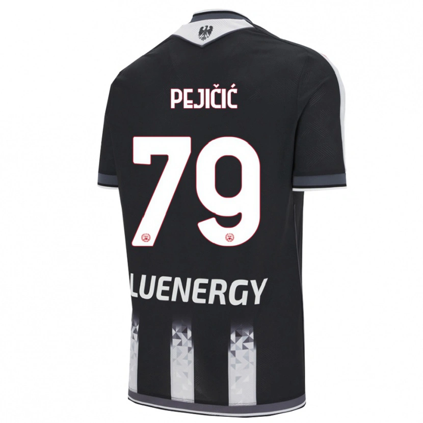 Danxen Børn David Pejičić #79 Sort Hvid Hjemmebane Spillertrøjer 2025/26 Trøje T-Shirt