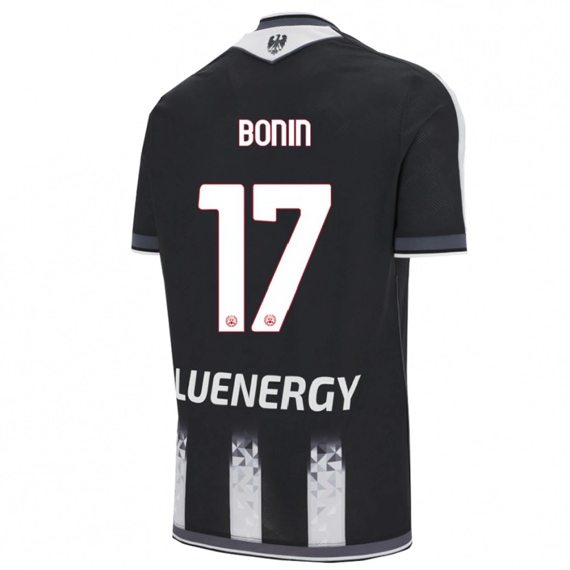 Danxen Børn Luca Bonin #17 Sort Hvid Hjemmebane Spillertrøjer 2025/26 Trøje T-Shirt