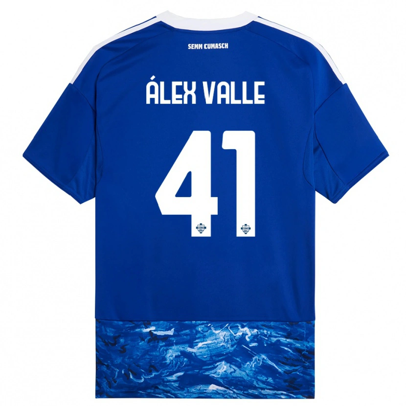 Danxen Børn Álex Valle #41 Blå Hvid Hjemmebane Spillertrøjer 2025/26 Trøje T-Shirt