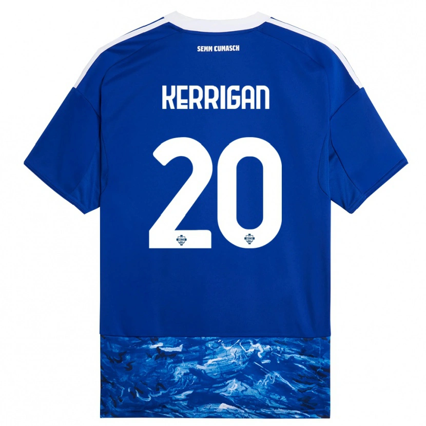 Danxen Børn Liam Kerrigan #20 Blå Hvid Hjemmebane Spillertrøjer 2025/26 Trøje T-Shirt