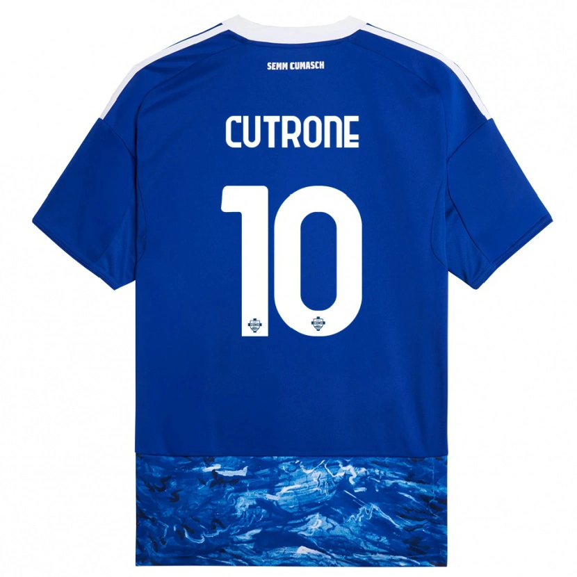 Danxen Børn Patrick Cutrone #10 Blå Hvid Hjemmebane Spillertrøjer 2025/26 Trøje T-Shirt