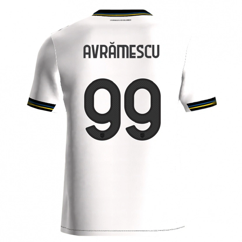 Danxen Børn Ianis Avrămescu #99 Hvid Sort Hjemmebane Spillertrøjer 2025/26 Trøje T-Shirt