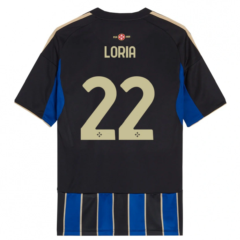Danxen Børn Leonardo Loria #22 Sort Blå Hjemmebane Spillertrøjer 2025/26 Trøje T-Shirt