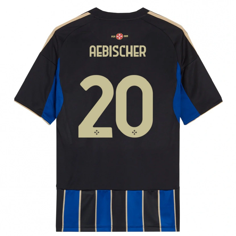 Danxen Børn Michel Aebischer #20 Sort Blå Hjemmebane Spillertrøjer 2025/26 Trøje T-Shirt