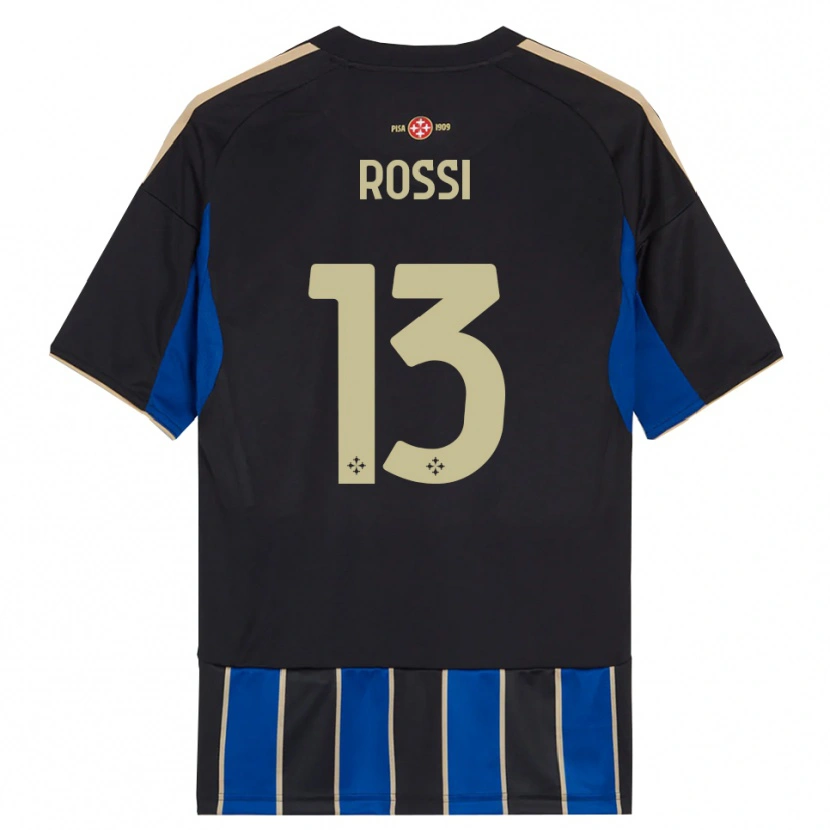 Danxen Børn Francesco Rossi #13 Sort Blå Hjemmebane Spillertrøjer 2025/26 Trøje T-Shirt