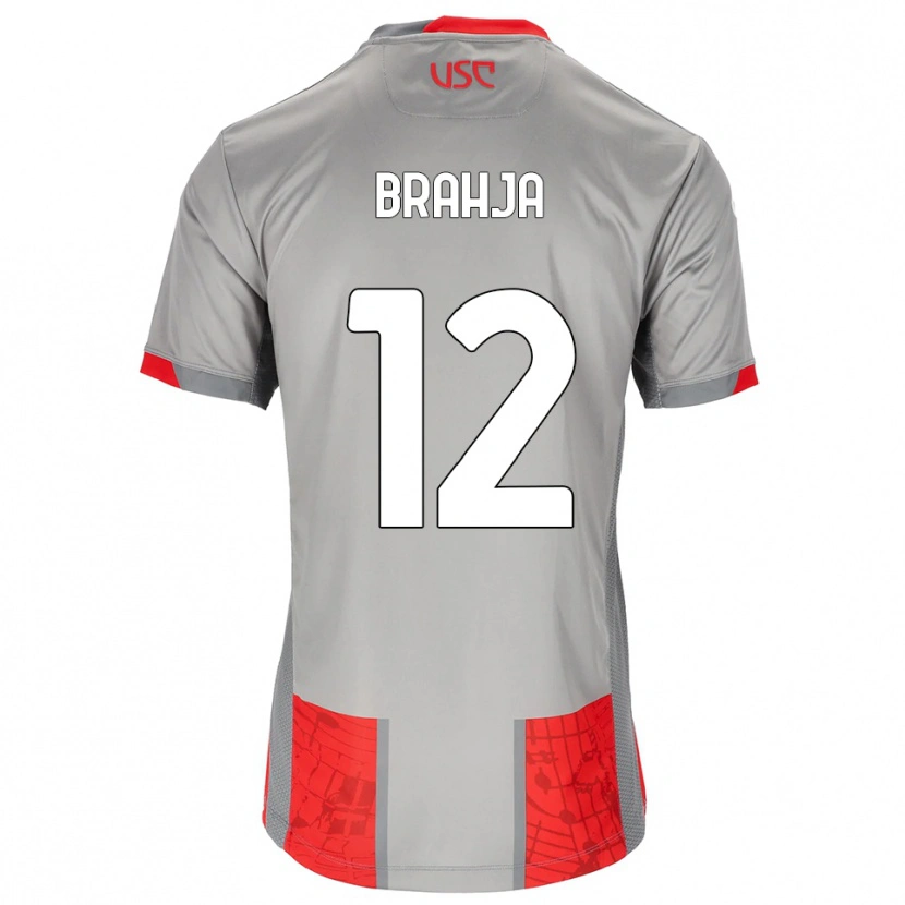 Danxen Børn Thomas Brahja #12 Rød Grå Hjemmebane Spillertrøjer 2025/26 Trøje T-Shirt