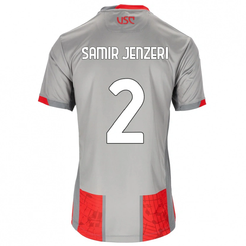 Danxen Børn Gabriele Samir Jenzeri #2 Rød Grå Hjemmebane Spillertrøjer 2025/26 Trøje T-Shirt