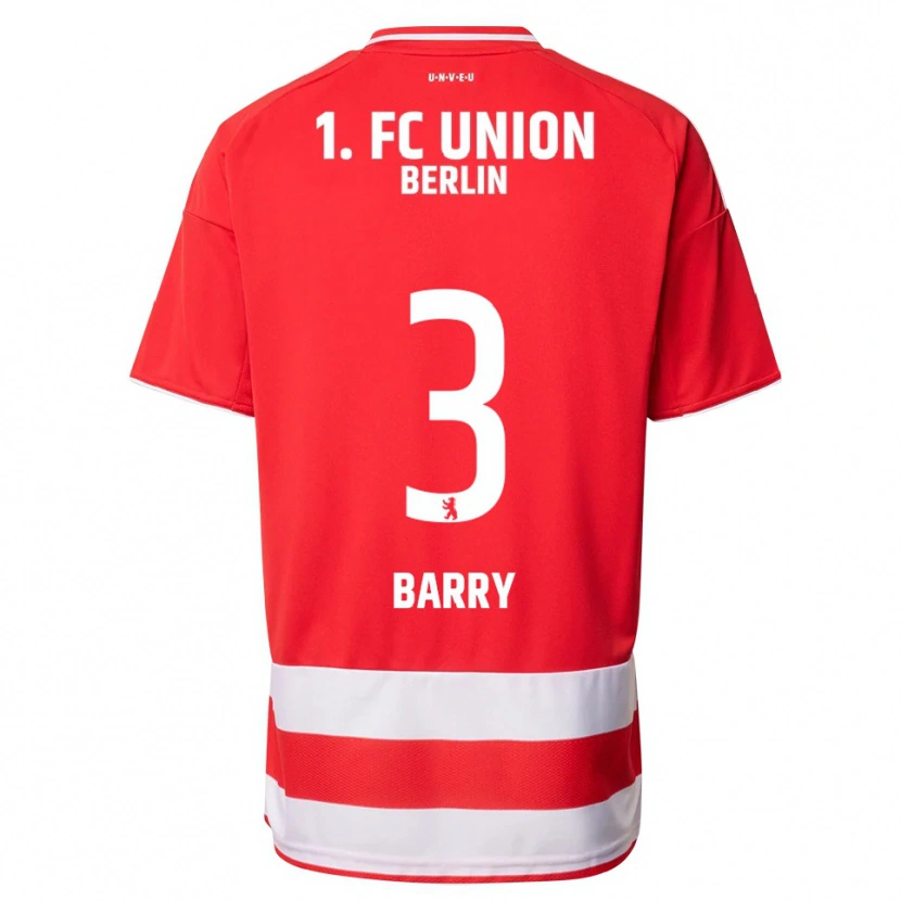 Danxen Børn Sadou Barry #3 Rød Hvid Hjemmebane Spillertrøjer 2025/26 Trøje T-Shirt