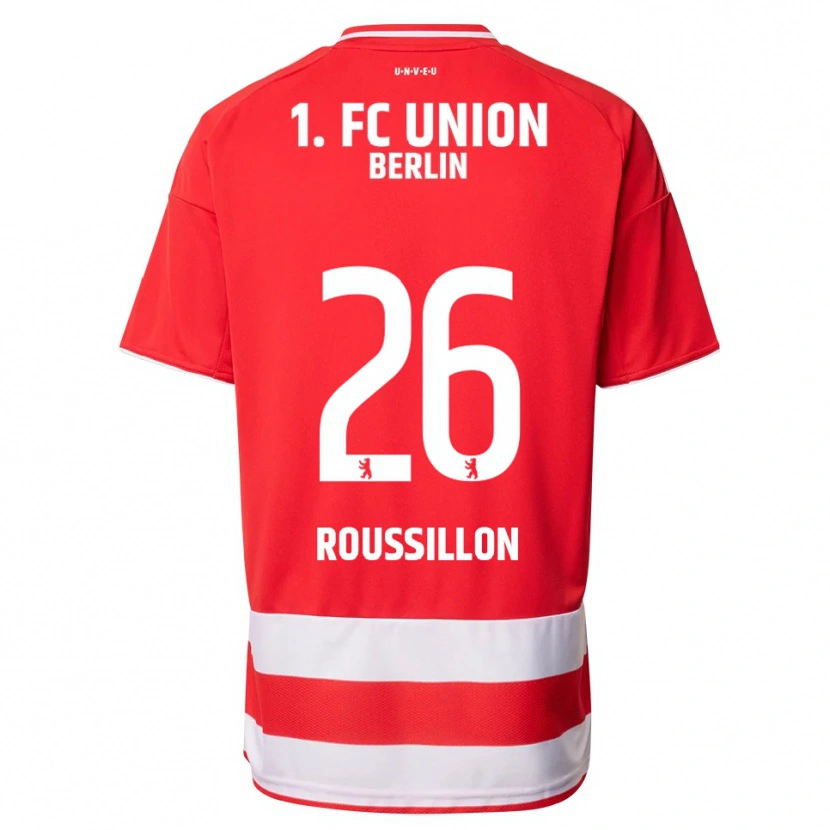 Danxen Børn Jérôme Roussillon #26 Rød Hvid Hjemmebane Spillertrøjer 2025/26 Trøje T-Shirt