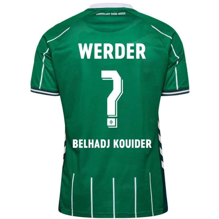 Danxen Børn Mahfoud Belhadj Kouider #0 Grøn Hvid Hjemmebane Spillertrøjer 2025/26 Trøje T-Shirt