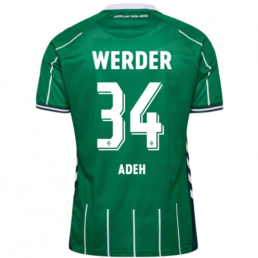 Danxen Børn Wesley Adeh #34 Grøn Hvid Hjemmebane Spillertrøjer 2025/26 Trøje T-Shirt