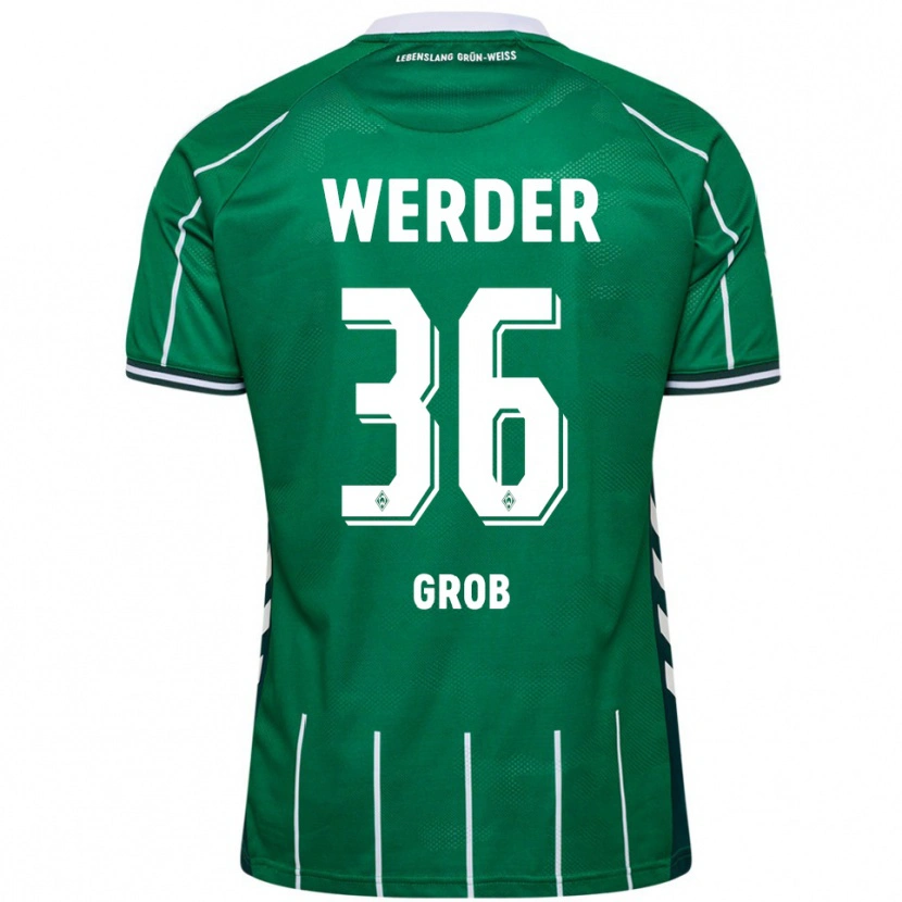 Danxen Børn Christian Groß #36 Grøn Hvid Hjemmebane Spillertrøjer 2025/26 Trøje T-Shirt