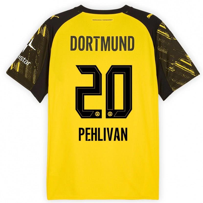 Danxen Børn Miran Pehlivan #20 Gul Sort Hjemmebane Spillertrøjer 2025/26 Trøje T-Shirt