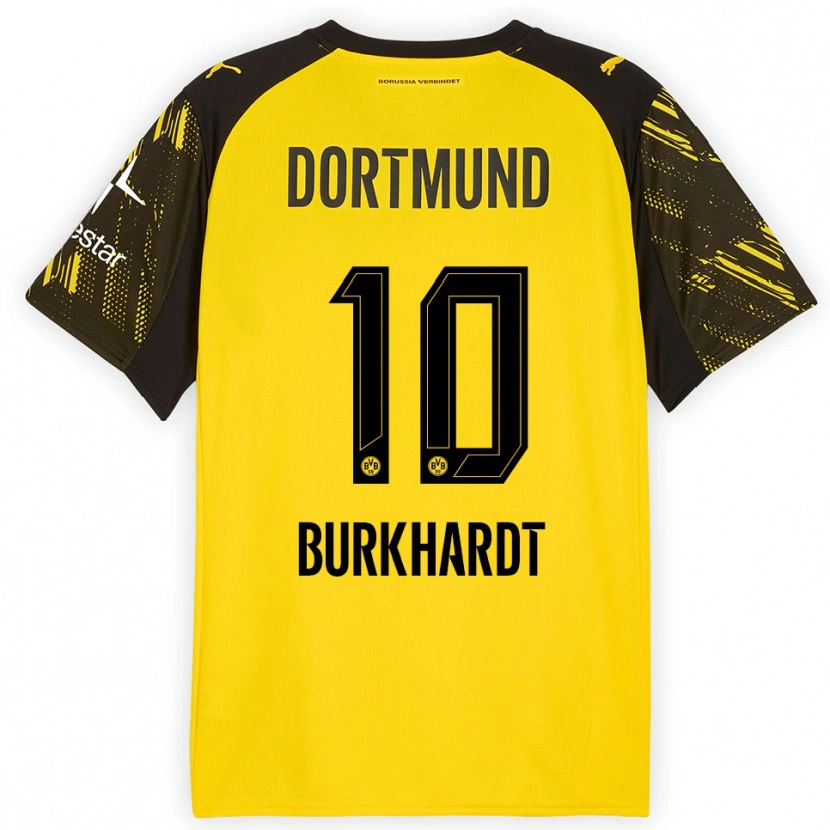 Danxen Børn Till Burkhardt #10 Gul Sort Hjemmebane Spillertrøjer 2025/26 Trøje T-Shirt