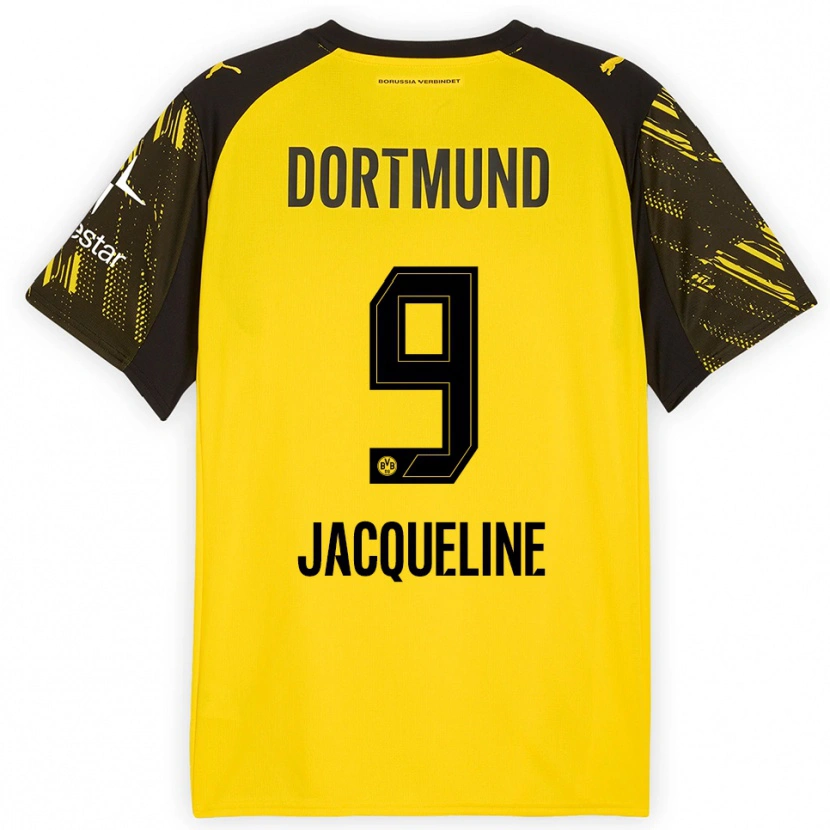 Danxen Børn Moreno Jacqueline #9 Gul Sort Hjemmebane Spillertrøjer 2025/26 Trøje T-Shirt