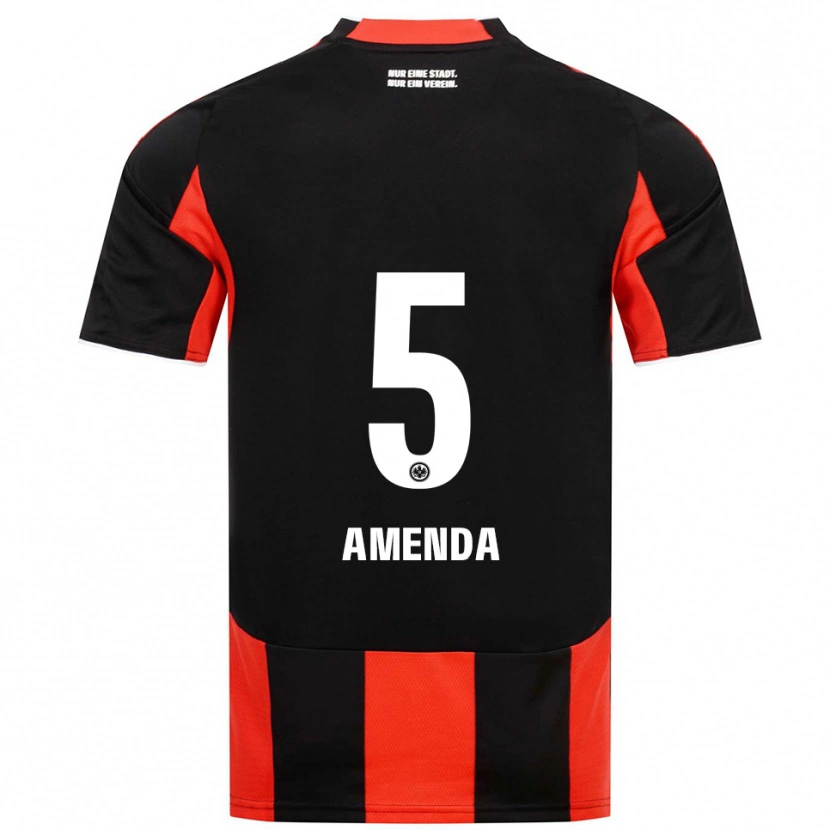 Danxen Børn Aurèle Amenda #5 Sort Rød Hjemmebane Spillertrøjer 2025/26 Trøje T-Shirt