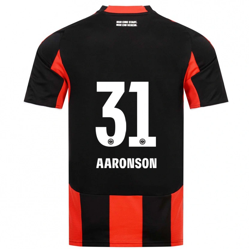 Danxen Børn Paxten Aaronson #31 Sort Rød Hjemmebane Spillertrøjer 2025/26 Trøje T-Shirt