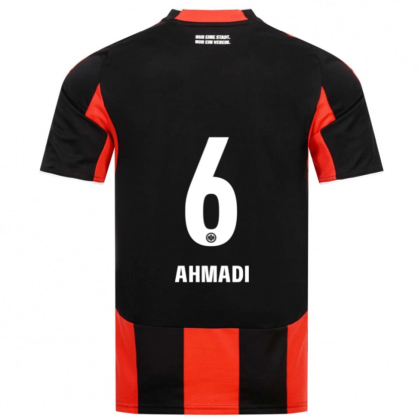 Danxen Børn Shayan Ahmadi #6 Sort Rød Hjemmebane Spillertrøjer 2025/26 Trøje T-Shirt
