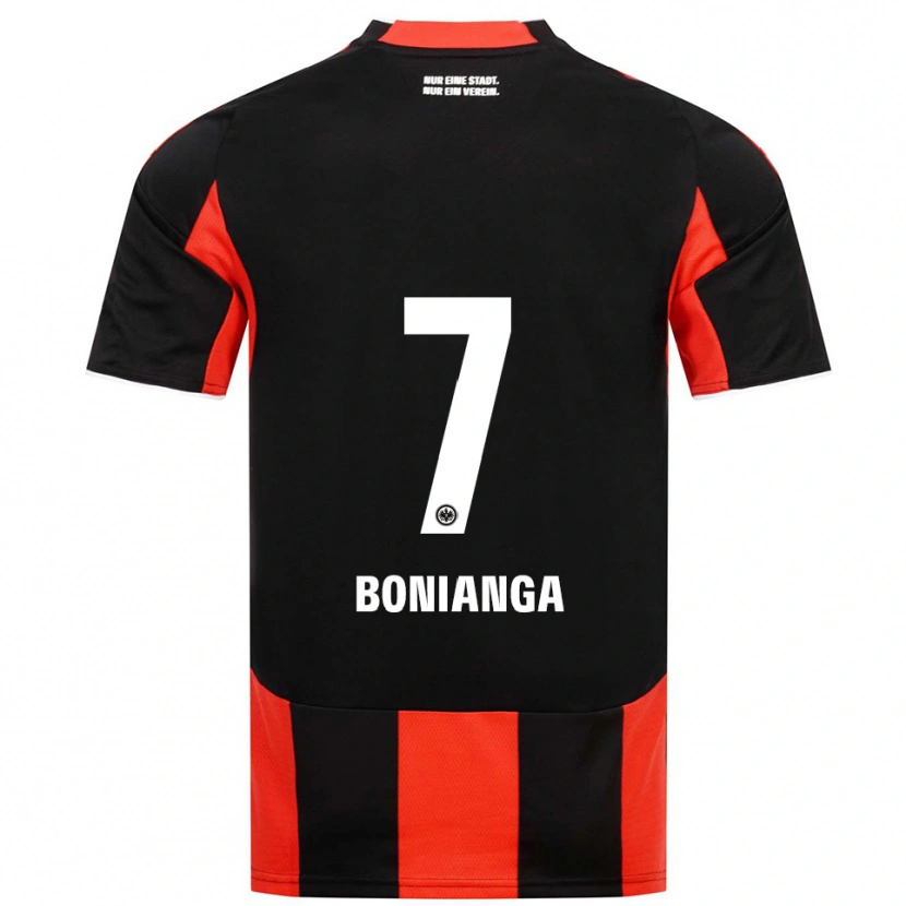 Danxen Børn Phinees Bonianga #7 Sort Rød Hjemmebane Spillertrøjer 2025/26 Trøje T-Shirt