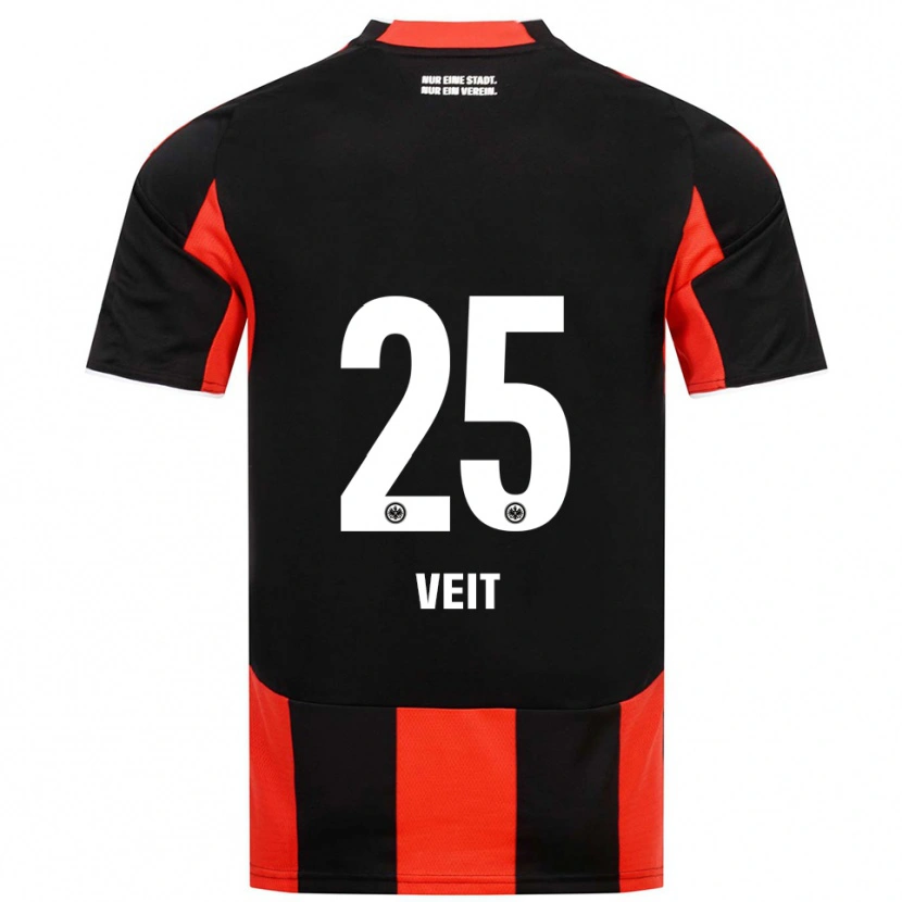 Danxen Børn Jella Veit #25 Sort Rød Hjemmebane Spillertrøjer 2025/26 Trøje T-Shirt