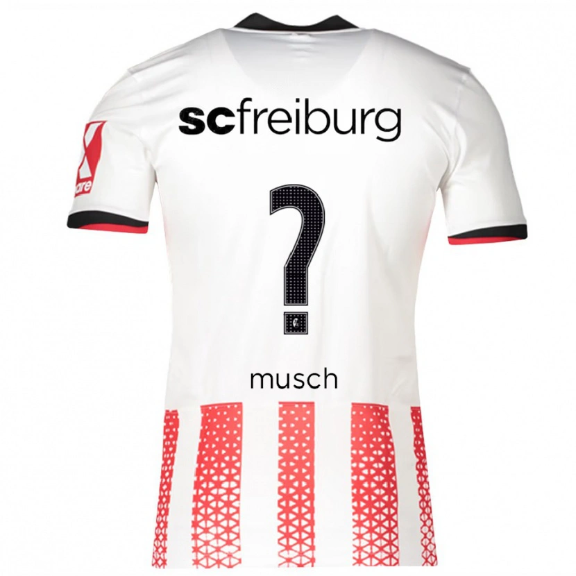 Danxen Børn Niklas Musch #0 Hvid Rød Hjemmebane Spillertrøjer 2025/26 Trøje T-Shirt