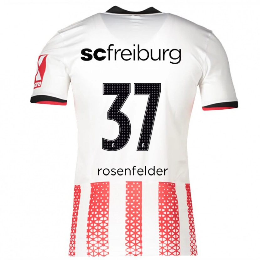 Danxen Børn Max Rosenfelder #37 Hvid Rød Hjemmebane Spillertrøjer 2025/26 Trøje T-Shirt