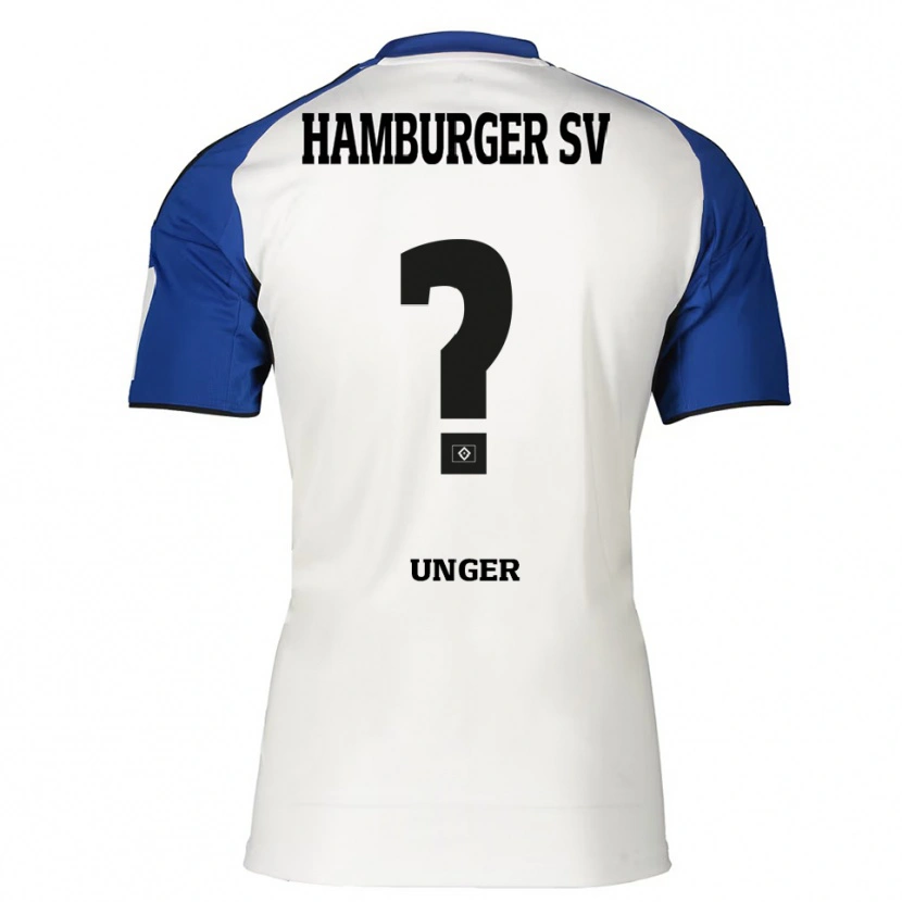 Danxen Børn Paul Luca Unger #0 Hvid Blå Hjemmebane Spillertrøjer 2025/26 Trøje T-Shirt