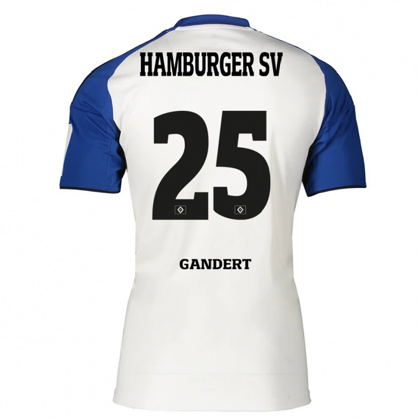Danxen Børn Jeremy Gandert #25 Hvid Blå Hjemmebane Spillertrøjer 2025/26 Trøje T-Shirt