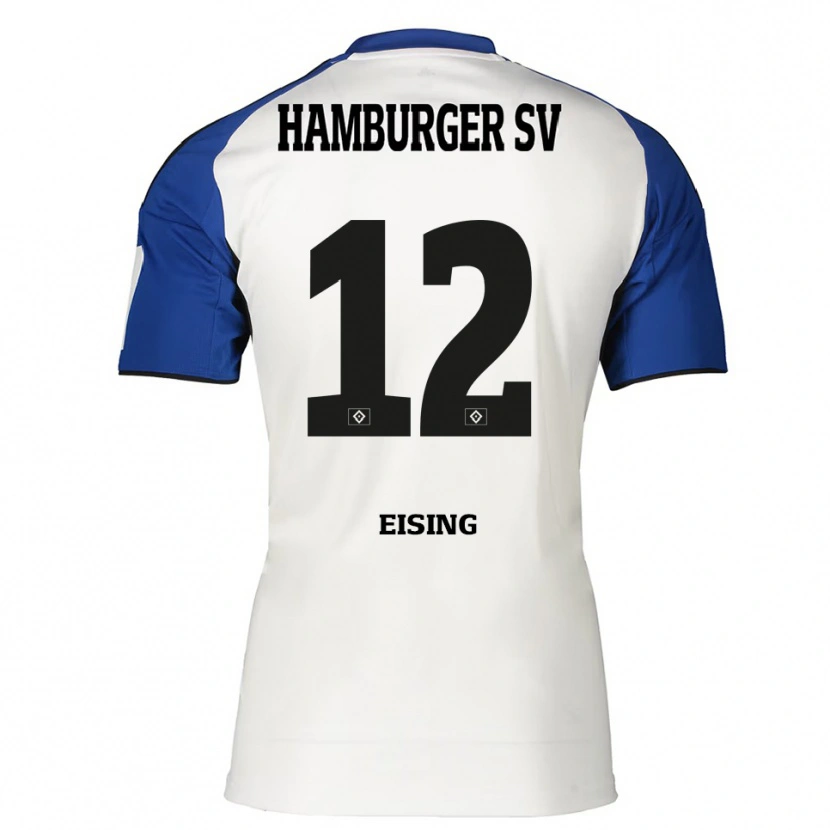 Danxen Børn Luis Eising #12 Hvid Blå Hjemmebane Spillertrøjer 2025/26 Trøje T-Shirt